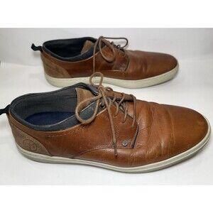 Bullboxer Men’s Leather Oxford Sneakers Brown Cognac EU 43 US 10 Portugal Kelden